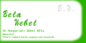 bela webel business card